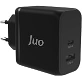 Juo 65W GaN USB-C + USB-A Şarj Aleti iPhone & iPad & Macbook & Notebook Uyumlu PD Hızlı Şarj Cihazı