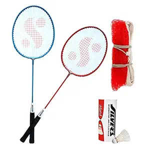 Silvers Kids SIL-SM-JR-Combo-6 Aluminum Badminton Racket, Multicolor