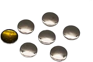 EIMASS LONDON BASED COMPANY 100 x EIMASS® Hot Fix Iron on Round Dome Metal Studs, DIY Embellish Bags Belts Shoes, Costumes