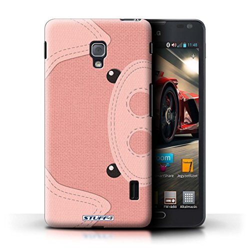 Carcasa Funda STUFF4 dura para el LG Optimus F6   serie  Efecto de la puntada de animales - Cerdo