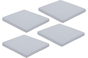 Gardenista Giardino Cuscino per Sedile di Sedia Senza Scivolamento | Cuscini di Seduta Resistente all'acqua con Imbottitura | Interno/Esterno Cuscino Spesso con Legami Sicuri 50x44cm (Grigio, 4)