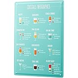 LEotiE SINCE 2004 Blechschild Vintage Retro Metallschild Wandschild Blech Poster Alkohol Retro Cocktail Rezepte Bar Kneipe Re