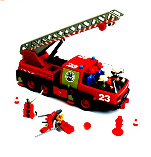 Preisvergleich Produktbild playmobil ® - Feuerwehr - Leiterwagen - mit 6 Feuerwehrleuten Zubehör - großer Oldtimer - Rarität für Sammler - guter gepflegter Zustand.
