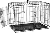 Jaula para perro con diseño de puerta doble para una práctica entrada tanto por la parte frontal como por el lateral.