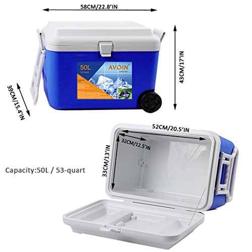 AVOIN colorlife 53QT, ohne Strom, 5-Tage Kühlbox, Kühltasche, Gefriertasche 50L - 3