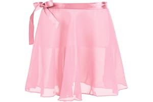 Alvivi Fille Jupe de Danse Ballet en Mousseline avec Ceinture Jupette Danse Classique Tutu Courte Jupe de Gymnastique 4-12 Ans