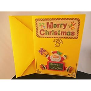 Weihnachtskarte Frohe Festtage Weihnachten Klapp Karte Glückwunschkarte mit 3D Winter Motiv Handmade Unikat