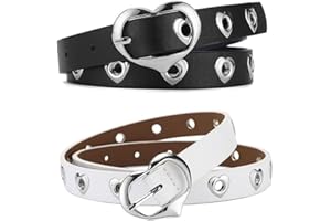 Anshili 2 Stücke PU Kindergürtel für Mädchen 1.5 cm Breit Umfang 57-72 cm