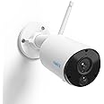 Reolink Security Camera Outdoor Wireless, Human/Vehicle Detection, Compatible with Alexa, 2.4 Ghz WiFi Battery Operated Security Camera, 3MP CCTV Camera Systems,2-Way Audio, Argus Eco White