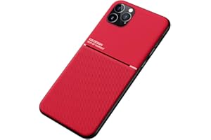 Kepuch Mowen Funda Case Carcasa Placa de Metal Incorporada para iPhone 12 Pro MAX 6.7" - Rojo
