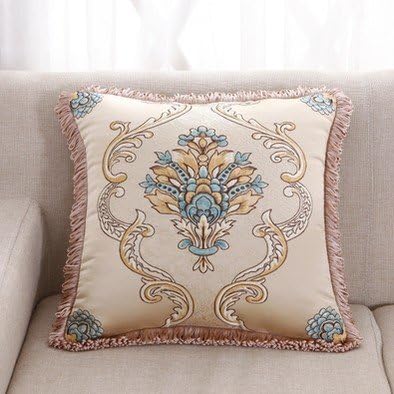LongBao European style living room sofa cushion pillow pillow pillow cushion cover with rectangular waist by detachable core,50x50cm sets,Descendants of royal families Beige