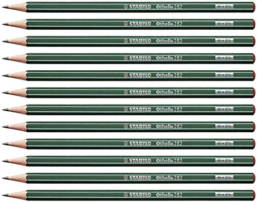 Lápiz de grafito de alta calidad STABILO Othello - Caja de 12 unidades - Dureza H