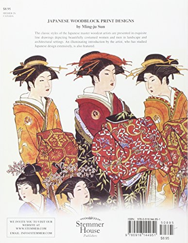Book's Cover of Japanese Woodblock Designs to Color