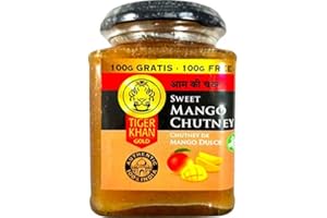 Tiger Khan - Chutney de mango dulce - Salsa típica india - Ideal para acompañar carnes - Verduras y pescado - 300 gramos