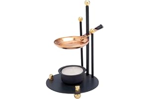 ‎MAMEMI WEIHRAUCHBRENNER/RÄUCHERSTÖVCHEN HÖHENVERSTELLBAR – Höhe 16 cm – Mit KUPFERPFÄNNE & TEELICHT – Edler RÄUCHERSTÄNDER/AROMABRENNER/DUFTSTÖVCHEN – MaMeMi Markenqualität