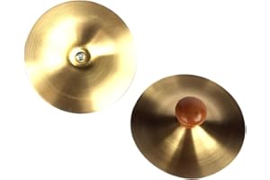 JIHUOO 2 Pcs Hand Held Cymbals Small Practice Cymbals Metal Finger Zills Handheld Marching Cymbals Traditional Brass Drums Hand Percussion Instruments for Beginner Adults 9cm