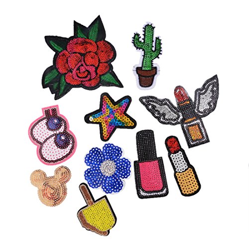 Souarts Aufnäher Bügelbild Aufbügler Iron on Patches Applikation Kinder Kleidung Stern 10 St