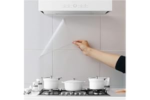 FAUMSUT Odporna na olej naklejka na ścianę do kuchni, przezroczysta, wodoodporna, odporna na wysokie temperatury, samoprzylepna, do kuchni, jadalni, drewna, blatu roboczego, 4 sztuki