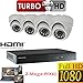 Produktbild 4x 1080 HD TVI Security Cameras Sony Chip Dome/EyeBall 2 Mega Pixel Outdoor Nightvision 4 CH Channel DVR Hikvision HDMI VGA Output Cloud P2P Networkable CCTV Package set 2 TB HDD 2000 GB by Intellect CCTV