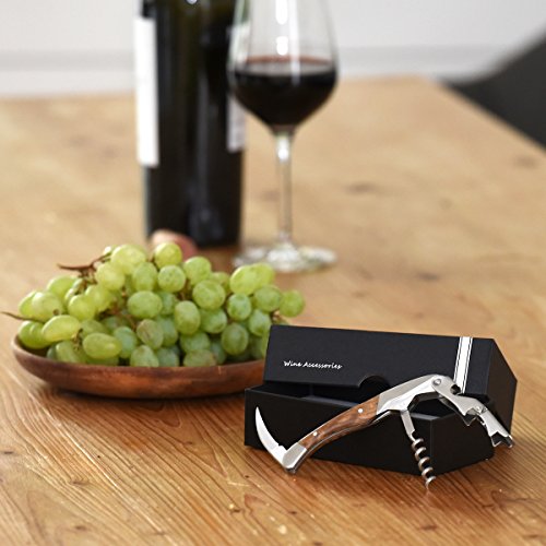 ALBARGO – Weinzubehör -Weinflaschenöffner professionelles Kellnermesser, Sommeliermesser mit 2 Stufen Korkenzieher und integriertem Flaschenöffner, inkl. edler Geschenkverpackung - 2