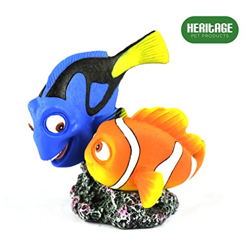 Heritage HCL154 - Figura decorativa pintada a mano para acuario, diseño de pez de Nueva York y Dory Clown y Tang, 10 cm
