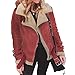 Produktbild Luckycat Winter Frauen Kunstpelz Fleece Mantel Outwear Warme Revers Biker Motor Aviator Jacke Jacken Mäntel Sweatjacke Winterjacke Fleecejacke Steppjacke
