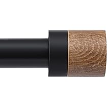 Verstellbare Gardinenstange Aus Holzoptik – Durchmesser 2,5 Cm, Länge 81-366 Cm, Für Schwere Vorhänge, Mit Halterungen & Endstücken