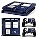 Produktbild Morbuy PS4 Skin Design Folie Aufkleber Sticker schützende Haut Schale für Sony Playstation 4 Konsole und 2 Dualshock Controller Skins (Polizei Box)