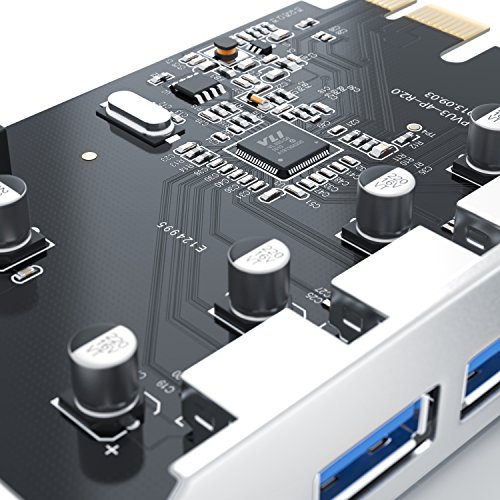 CSL – 4-Port USB 3.0 (Super Speed) Karte PCIe Express Controllerkarte | Schnittstellenkarte USB 3.0 | Neues Modell / Neue Treiber | USB Hub intern - 3