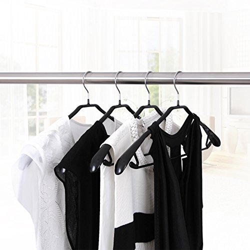 Songmics 10 Stück Breite 3,3 cm Metall antirutsch Kleiderbügel Garderobenbügel für Anzug/Jacke/Hose Schwarz CRI11B-10 - 2