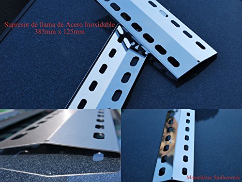 385mm x 125mm Edelstahl Flammenverteiler / Flammenabdeckung / Grillblech – super Ersatzteil für viele verschiedene Gasgrills (385-125-1) - 5
