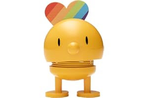 ‎HOPTIMIST Hoptimist Baby Bumble Rainbow, Bobble Figure & Lucky Charm Scandinavian, Living Room & Desk Decoration, Office Gadget, Great Small Gifts, 4.5 x 5.8 x 8.7, Yellow