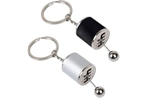 N\P 2 PCS Car Shifter Keyring Creative Auto Gear Shifter Model Keychain for Car Decor Accessories, White, Black (HDS004)