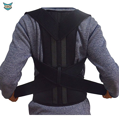 Respaldo ajustable Corrector de Postura - Prevención De Lesiones Y Dramático alivio del dolor - para Hombres y Mujeres - M