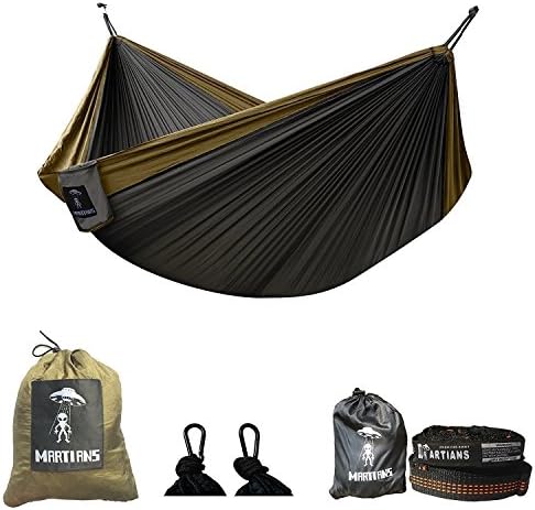 Double Camping Hammock Set Swing Portable Lightweight Parachute Nylon With Tree Straps &amp; Carabiners For Backpacking, Garden, Backyard, Beach,Hiking &amp;Traveling, Relax 118" x 78"