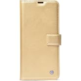 Spia Samsung Galaxy A37 ile Uyumlu Kılıf Gold Zore Kapaklı Suni Deri Orijinal (Samsung Galaxy A37 ile Uyumlu, Gold)