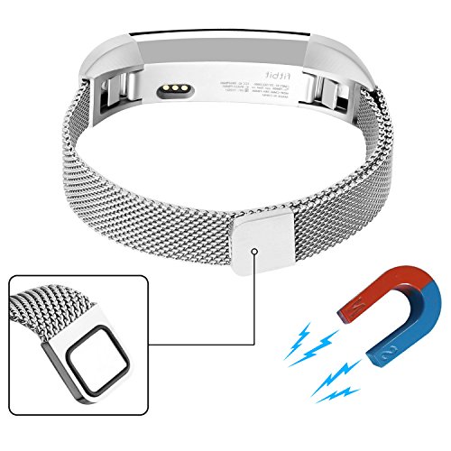 Vancle Armband für Fitbit Alta HR und Fitbit Alta, Verstellbarer Metall Edelstahl Milanaise Ersatz Band mit Magnetverschluss Verschluss für Fitbit Alta HR 2017 / Fitbit Alta 2016 - 3