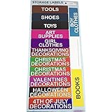 Storage Moving Box Stickers, 25 mm x 102 mm 1 x 4 Inches Rectangle, 10 Sheets of 15 Stickers, 150 Total Labels