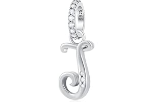 CRISNATA Charm pendantes initiales complètes a-z 26 lettres, perles d'alphabet en pierre cz pendantes en argent sterling 925, s'adapte au collier bracelet européen, cadeau pour mère/papa