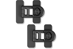 OUDQFCJ 2 Piezas Cerradura Nevera, Seguridad Puertas Niños Autoadhesivo, Cierre Seguridad Cajones Bebe Ajustable, Candado Frigorifico de Niños para Refrigerador Cajón Armario Puerta (Negro)