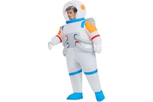 FXICH Costume astronauta gonfiabile Blow up astronauta Costume Outfit Divertente Halloween cosmonauta Costume Suit (whtie), costume cosmonauta per adulti