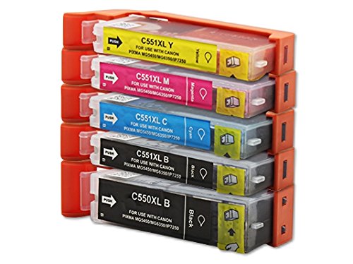 Tintenpatronen Multipack kompatibel zu Canon PGI-550 / CLI-551 XL 5er Set alle Farben
