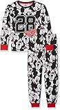  Leomil Fashion Jungen Long Pyjama Zweiteiliger Schlafanzug, Mehrfarbig (Black/White/Red 064), 110 (Herstellergröße: 5)