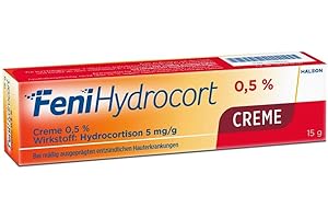 FeniHydrocort Cream 0.5%, hydrocortisone 5 mg/g, triple effective for skin inflammation: relieves itching, reduces swelling, reduces redness, 15 g