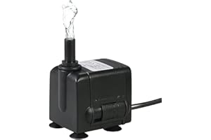 Decdeal 450L/H 6W Submersible Water Pump for Aquarium Tabletop Fountains Pond Water Gardens and Hydroponic Systems with 2 Nozzles AC220-240V