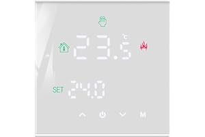 MincoHome Smart Thermostat Touch Screen WiFi Enabled Programmable Temperature Control For Electric Heating/Gas Boiler Save Energy (White Gas Boiler)