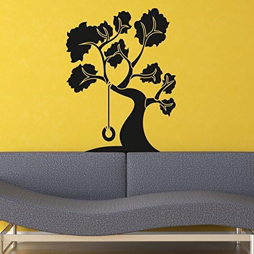 Tire Swing Wall Sticker 60cm x 80cm Black (0105) As Pictured