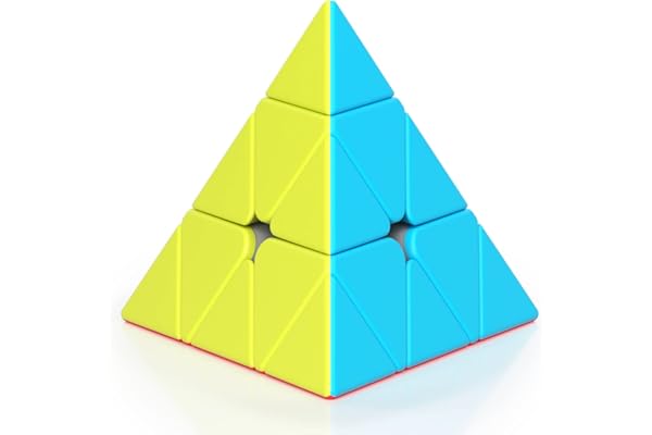 ROXENDA Cube Pyramide, Cube Magique de Triangle 3x3x3; Couleurs Vives Super-durables - Facile à Tourner (Stickerless)