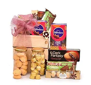 Giftrend Diwali Milk Chocolate Gifts Box/Hamper With Assorted Chocolates And Cookies For Bhai Dooj/Karwa Chauth/Christmas/New Year/Lohri/Birthday/Anniversary/Girlfriend/Valentine,5 Chocolates