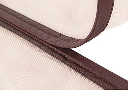 Luxus Fliegengitter Magnetvorhang für Türen aus Polyester mit Blumen Muster Moskitonetz Insektenschutz Türvorhang 90 x 210 CM (Kaffee) - 5